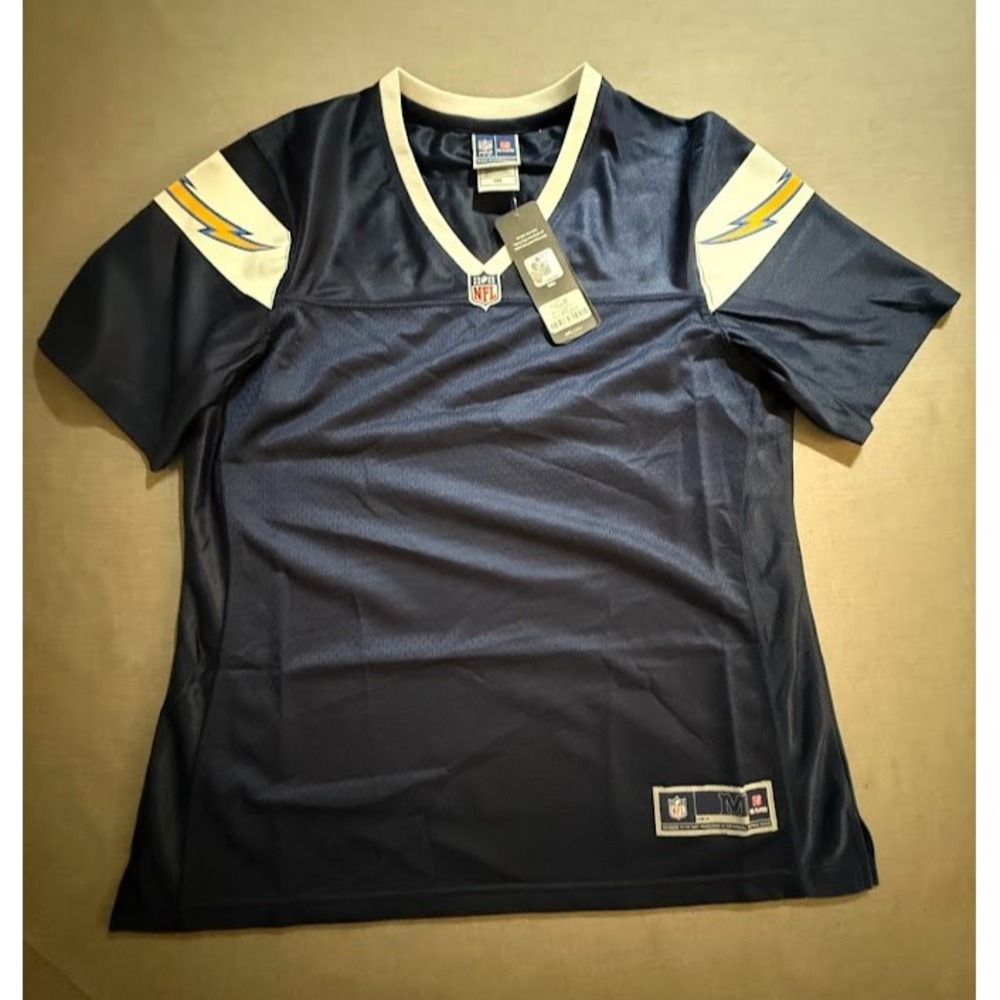 San Diego Chargers Pro Line NFL Jersey Womens Medium Blue Blank Short‎ Sleeve.